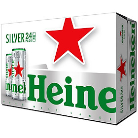 Thùng 24 lon cao Heineken Silver (mới) (330ml/lon)