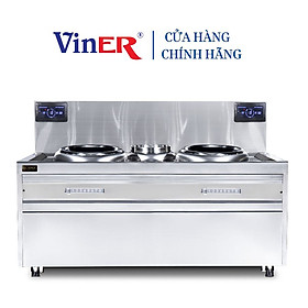 Bếp từ công nghiệp đôi 15KWx2 mặt lõm Viner