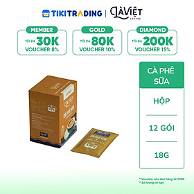 Hộp 12 Gói Cà Phê Hòa Tan Gold - Cà Phê Sữa 3In1 Là Việt (18g/gói)