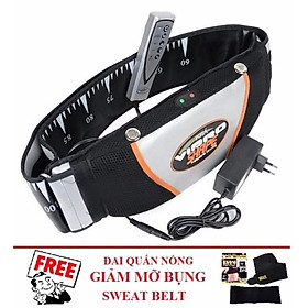 Đai massage nóng & rung 2 trong 1 VIBRO SHAPE (Đen) + Tặng 1 Đai quấn nóng m mỡ bụng SWEAT BELT