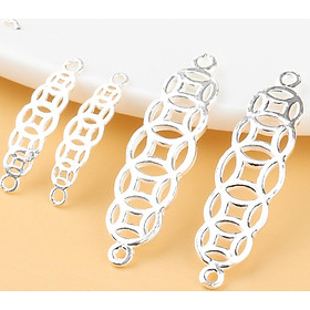 Combo 5 cái Charm bạc liên kết vòng họa tiết kim tiền - Ngọc Quý Gemstones