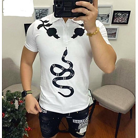 Áo Thun Nam cổ BẺ Mẫu Mới Vải Cotton