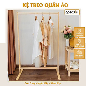 Giá Treo Quần Áo Gỗ Thông Phong Cách Hàn Quốc, Dễ Dàng Lắp Đặt, Tiếm Kiệm Không Gian Thương Hiệu Gosashi-GTTD