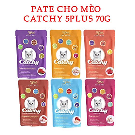 Pate cho mèo 5plus catchy nhiều vị gói 70g - yonapetshop