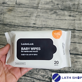 Khăn Giấy Ướt LocknLock 20 Miếng KT 150*200mm Xuất Xứ Hàn Quốc - Hàng Chính Hãng