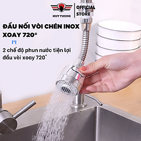 Mua Đầu vòi nối rửa chén tăng áp xoay 360  2 chế độ nước  inox 304 có thể thu ngắn - Huy Tưởng