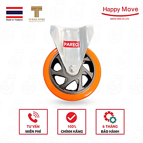 Mua BÁNH XE ĐẨY PU CÔNG NGHỆ CAO  LOẠI CÀNG CỐ ĐỊNH 125mm - THƯƠNG HIỆU HAPPY MOVE (THÁI LAN)