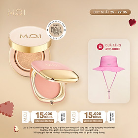Bộ đôi M.O.I Phấn nước  Premium Baby Cushion và Phấn má hồng M.O.I