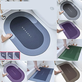 Mua Thảm lau chân BATHROOM siêu thấm hút 40 x 60cm chống trơn trượt để nhà tắm nhà bếp (GIAO MẪU NGẪU NHIÊN)