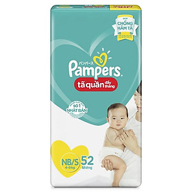 Tã Quần Pampers Đầy Tháng Mới Gói Lớn NB/S52 (52 Miếng)