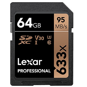 Thẻ Nhớ SDXC Lexar Professional 633x 64GB UHS-I 95MB/s LSD64GCB1AP633 - Hàng Nhập khẩu