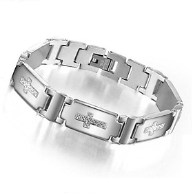 Vòng tay nam inox chạm thánh giá BHLT109