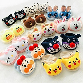 Bộ 2 Đôi Vớ, Tất cotton 3D Hàn Quốc đế KIDS chống trượt cho bé tập bò, tập đi hình thú nhồi bông - Giao màu ngẫu nhiên