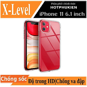 Ốp lưng cho iPhone 11 / 11 Pro / 11 Pro Max chống sốc trong suốt siêu mỏng 0.88mm hiệu X-Level Sparkling Series độ trong tuyệt đối, chống trầy xước, chống ố vàng, tản nhiệt tốt - hàng nhập khẩu - iPhone 11