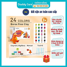 Đất sét tự khô, đất nặn an toàn cho bé không dính tay Mideer Borax Free Clay, 36, 24, 6 màu xốp kèm dụng cụ nặn