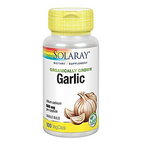 Solaray Organic Garlic Supplement, 600 mg, 100 Count