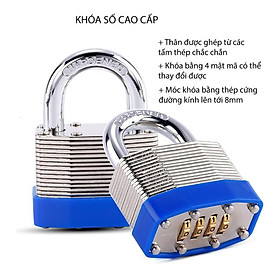 Mua KHÓA SỐ 4 SỐ VỚI THÂN LÀM BẰNG THÉP TẤM GHÉP CHẮC CHẮN  MÓC KHÓA D8MM BẰNG THÉP CỨNG
