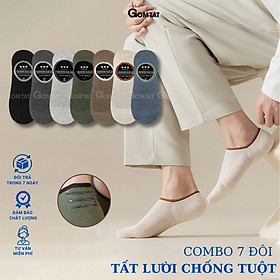 Combo 7 đôi tất nam đi giày lười có đệm silicon chống tuột gót, vớ lười nam chất liệu cotton khử mùi hôi - MIA-1402-CB7