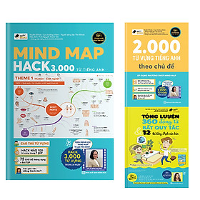 Hình ảnh Sách - Combo Mind map hack 3000 từ vựng tiếng Anh + 360 động từ bất quy tắc và 12 thì tiếng Anh, 2000 từ vựng TA