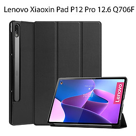 Bao Da Cover Dành Cho Máy Tính Bảng Lenovo Xiaoxin Pad Tab P12 Pro 12.6 Inch Q706F Hỗ Trợ Smart Cover