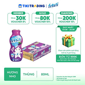 [19-25.08 QT đơn từ 999k] Thùng 48 chai sữa chua uống hương nho Fristi 80ml