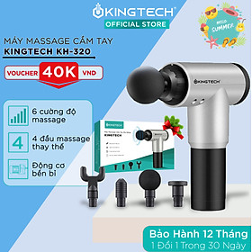 Máy Massage Cầm Tay KINGTECH KH-320 - 6 Cấp Độ, Hỗ Trợ Mát Xa Chuyên Sâu, Giảm Đau Cơ, Cứng Khớp - Quà Tặng Cho Sức Khỏe - Bạc