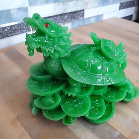 Tượng Long Quy Rùa Đầu Rồng Phong Thủy Bàn Làm Việc dài 12 cm