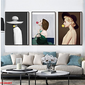 Mua Bộ 3 Tranh Decor Tường Cao Cấp - Tranh Canvas Những Cô Gái Hiện Đại Nghệ Thuật