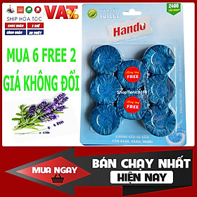 Vỉ 6+2 viên tẩy tự động làm sạch và làm thơm bồn cầu Hando