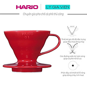 Mua Phễu Pha Cà Phê Gốm Sứ Màu Đỏ 1 Cup Hario V60 Coffee Dripper Ceramic 01 Red VDC-01R