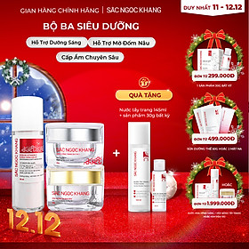 COMBO dưỡng da chuyên sâu kem dưỡng ban đêm 30g + kem dưỡng ban ngày 5 in 1 30g + Serum dưỡng trắng 30ml cho tác dụng nhanh mạnh, toàn diện