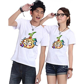 Bộ Áo Thun Đôi Nam Nữ Củ Hành Màu Trắng