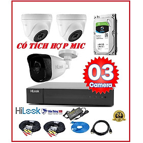 Mua Trọn bộ 3 Camera Hilook  Có Tích Hợp Mic  Full HD  Cực Nét - Hàng chính hãng