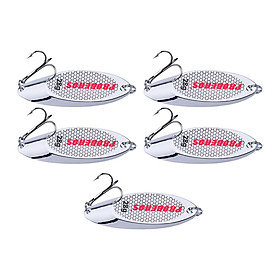 5 Pieces Fishing Spoons Lures Jigging Baits Hard with  Hooks Metal Casting Spoons Bass Baits and Lures for Trout Pike Fishing Equipment