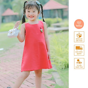 Đầm Linen Đính Hình Thú Tamiuy Cao Cấp Xinh Xắn Đáng Yêu Ngây Thơ Dành Cho Bé Gái Từ 1-10 Tuổi