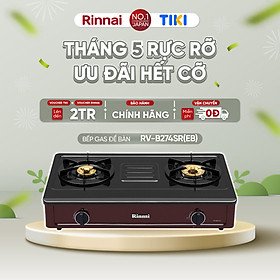 Bếp gas dương Rinnai RV-B274SR(EB) mặt bếp men và kiềng bếp men - Hàng chính hãng.