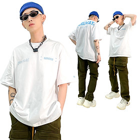 Áo Thun Trắng Tay Ngắn 5THEWAY Trắng aka /public icon/ LETTER DROP SHOULDER TEE in WHITE