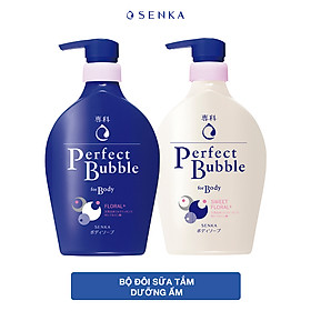 Bộ đôi sữa tắm dưỡng ẩm SENKA PERFECT BUBBLE( S.Tắm D.Ẩm SK PFW-Hương H.Hồng & Đinh Hương 500ml + Hương Linh Lan & Hoa Nhài 500ml)