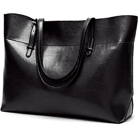 Women's Simple Atmospheric shoulder crossbody Tote Bag Large Capacity PU Leather Handbag