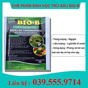 BIO-B CHẾ PHẨM TRỪ SÂU SINH HỌC-30gram- chuyên dùng cho nhện đỏ, các loại sâu, rầy rệp, bọ, ..