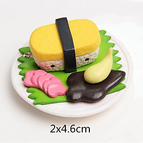 Hình ảnh *HN* Charm mô hình fast food McDonald với hamburger và sushi cho các bạn chơi slime, móc khóa, DIY