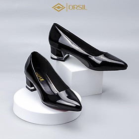 Giày cao gót nữ 3 phân da bóng thời trang ORSIL