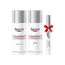 Bộ trắng da, ngăn ngừa vết nám ngày đêm EUCERIN ULTRAWHITE SPOTLESS + Tặng bút tinh chất giảm nám EUCERIN ULTRAWHITE SPOTLESS SPOT CORRECTOR 5ml