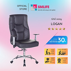 Ghế xoay văn phòng lưng cao bọc da SMLIFE Logan