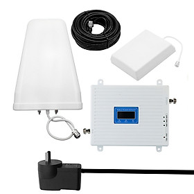 100-240V Tri Band Amplifier 900 1800 2100 GSM DCS WCDMA 2G/3G/4G LTE Universal Signal Booster Intelligent Repeater Kit