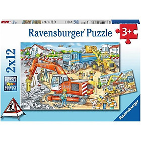 Xếp Hình Puzzle 3D Chủ Đề Construction Site Chaos 2 Bộ 12 Mảnh - Ravensburger RV076307