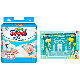 Tã Dán Goo.n Premium Gói Cực Đại Newborn NB70 (70 Miếng) - Tặng Bộ đồ chơi bác sĩ