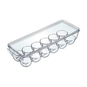 Egg Holder Tray, Egg Tray with Lid, Egg Holder Storage Tray Transparent Save Space Refrigerator Egg Organizer, Eggs Container, for Kitchen