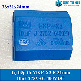 Mua Tụ bếp từ MKP-X2 10uF 275VAC 400DC pitch 31mm Xanh dương size 36x31x24mm
