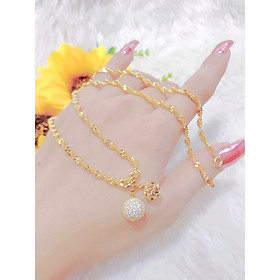 Dây chuyền xoắn nữ mặt trái châu xoàn mạ 18k cao cấp H505